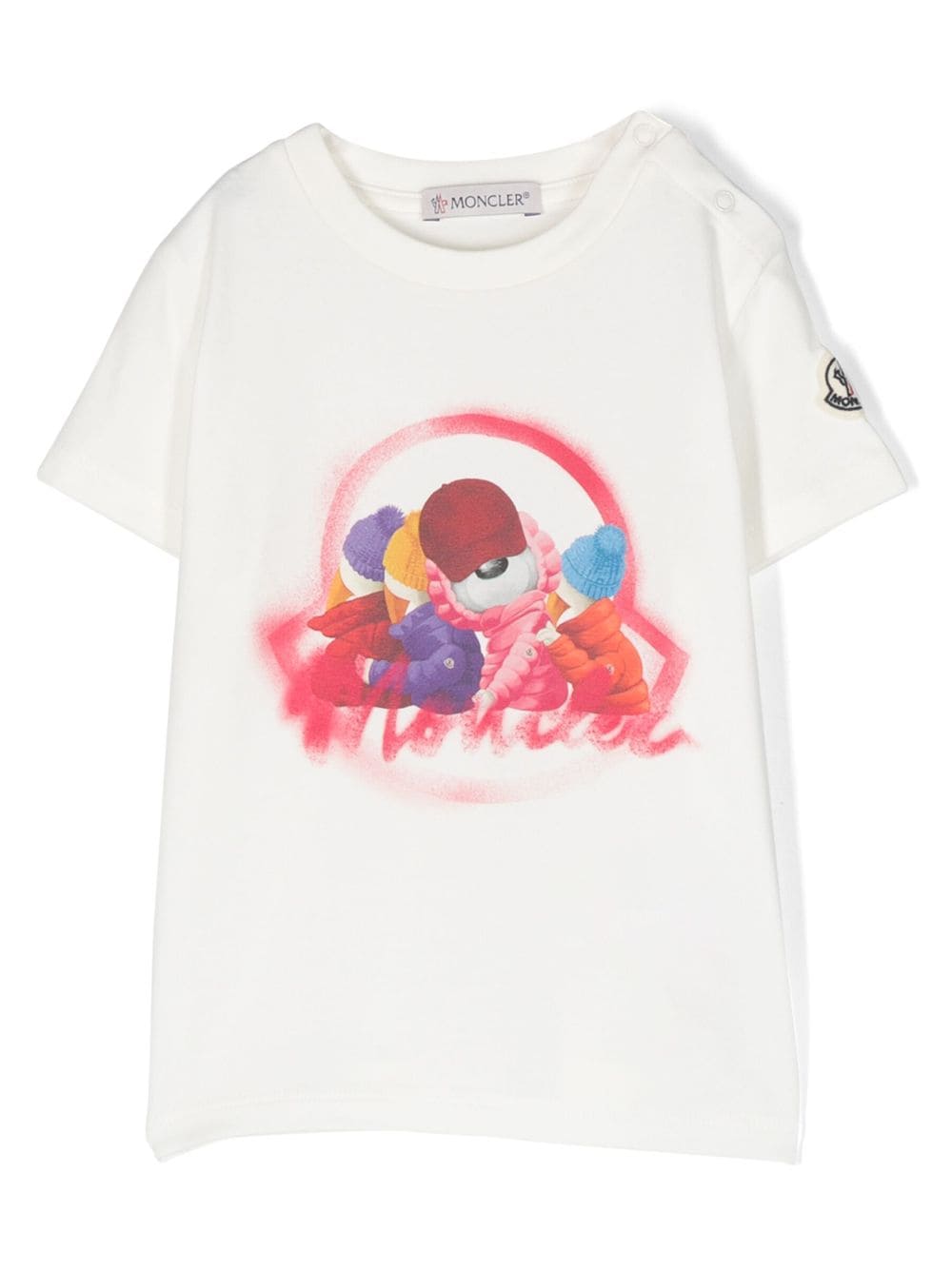 Moncler Enfant graphic-print cotton-blend T-shirt - White von Moncler Enfant