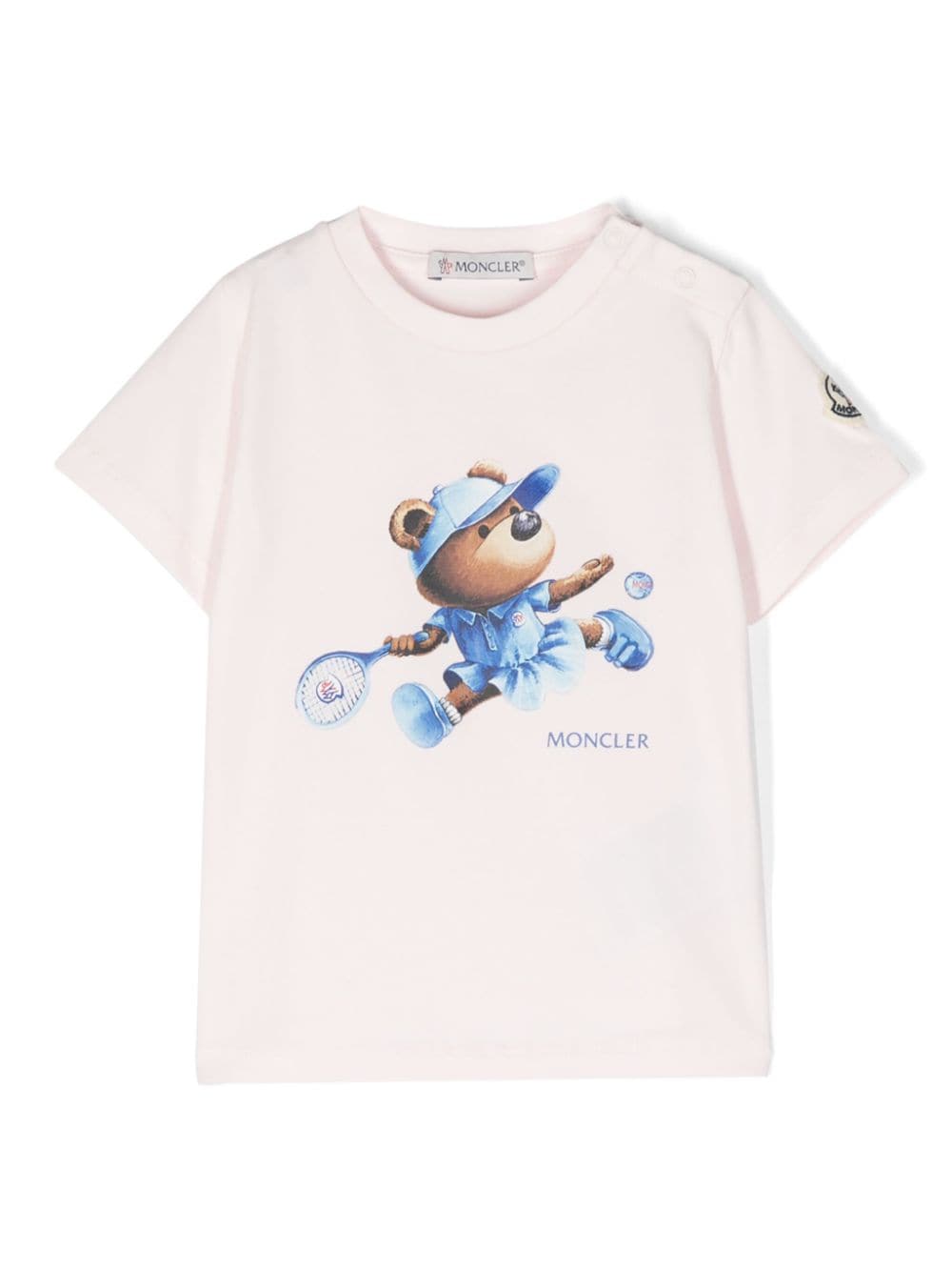 Moncler Enfant logo-appliqué T-shirt - Pink von Moncler Enfant