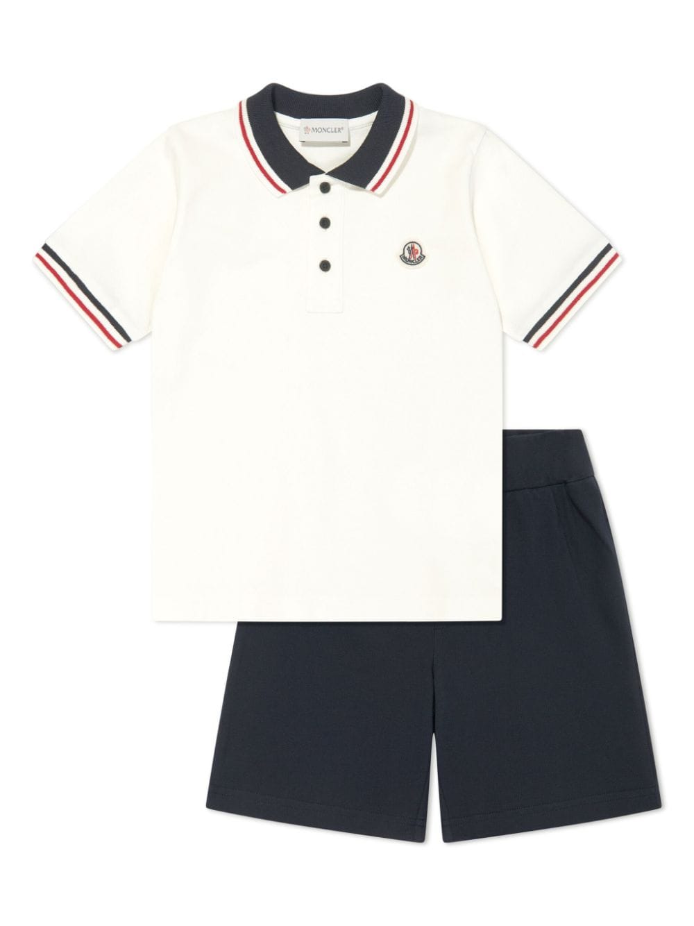 Moncler Enfant logo-appliqué cotton shorts set - White von Moncler Enfant