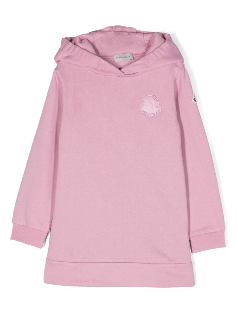 Moncler Enfant logo-appliqué hoodie dress - Pink von Moncler Enfant