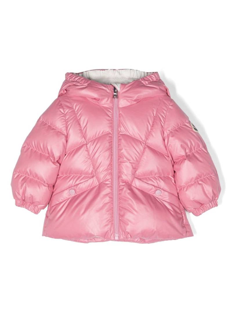 Moncler Enfant logo-appliqué padded coat - Pink von Moncler Enfant