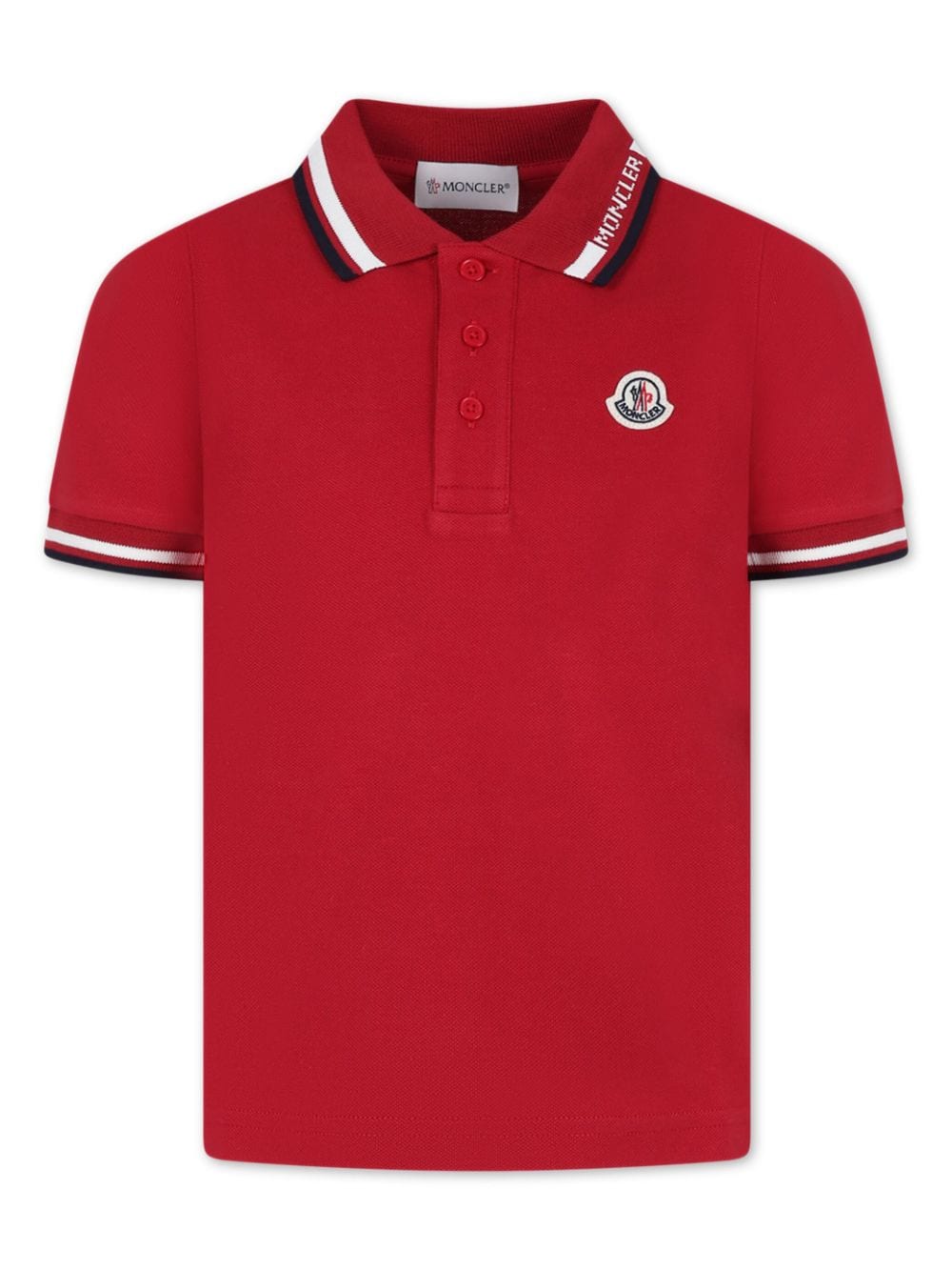 Moncler Enfant logo-appliqué polo shirt - Red von Moncler Enfant