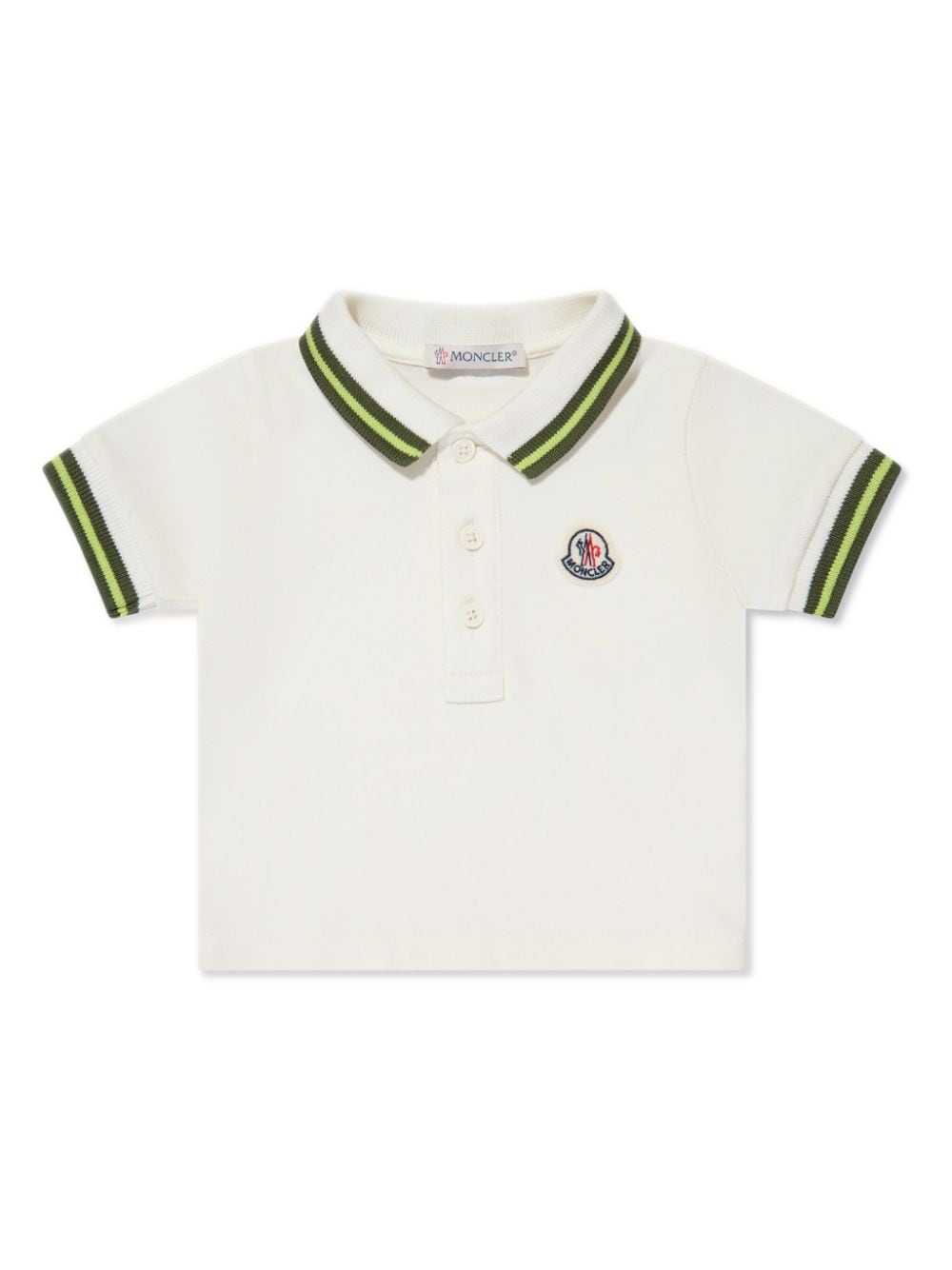 Moncler Enfant logo-appliqué striped-edge polo shirt - Neutrals von Moncler Enfant