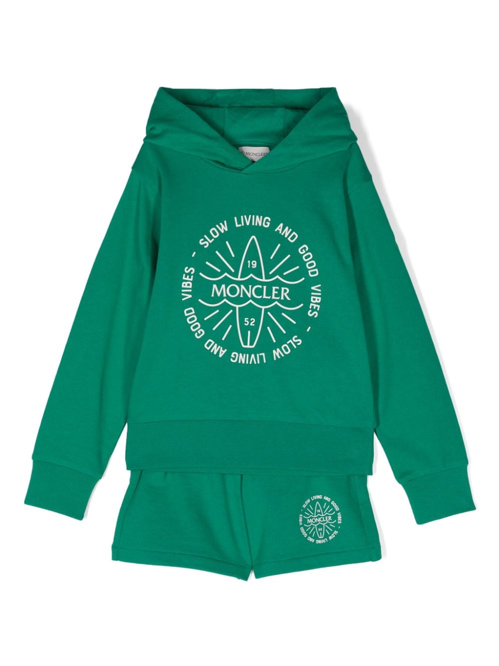Moncler Enfant logo-appliqué track shorts set - Green von Moncler Enfant