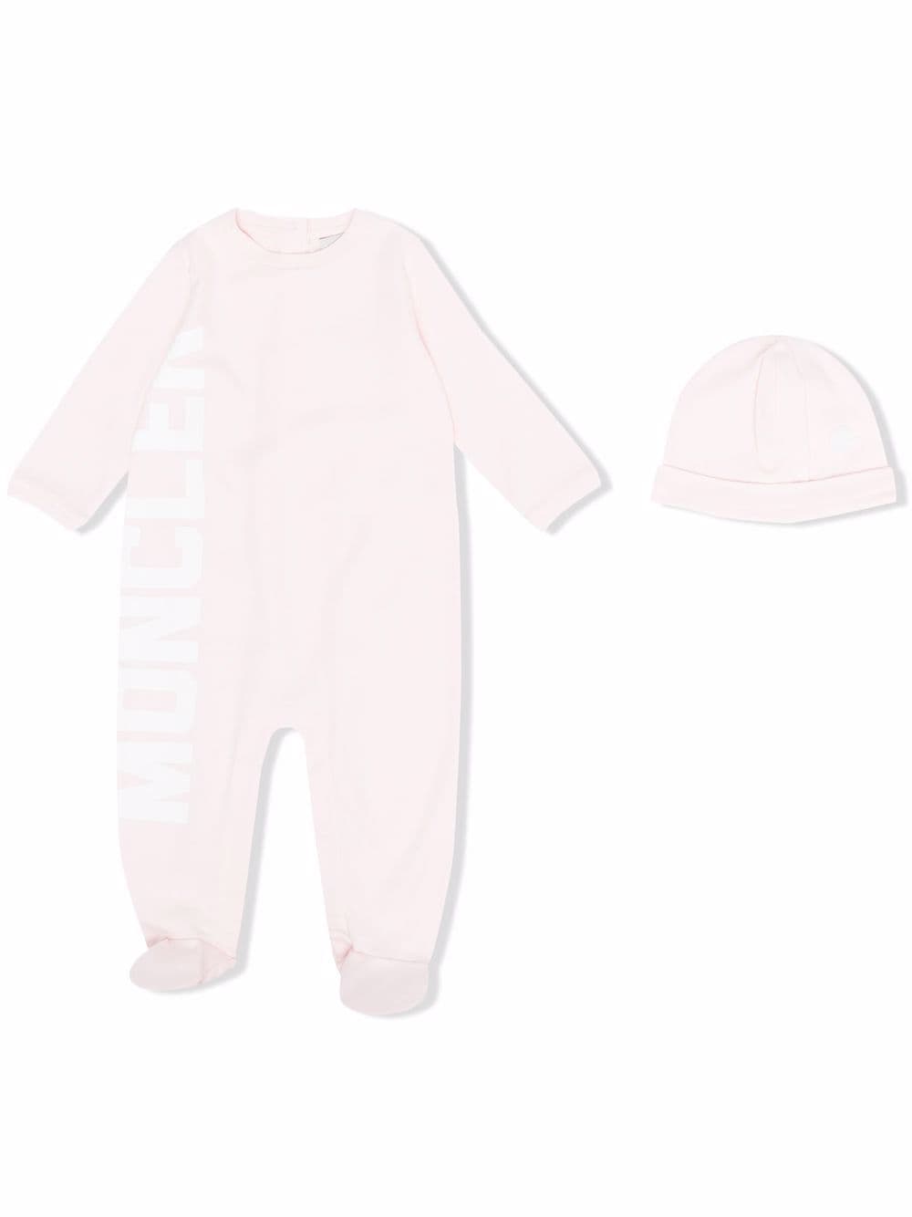 Moncler Enfant logo babygrow set - Pink von Moncler Enfant