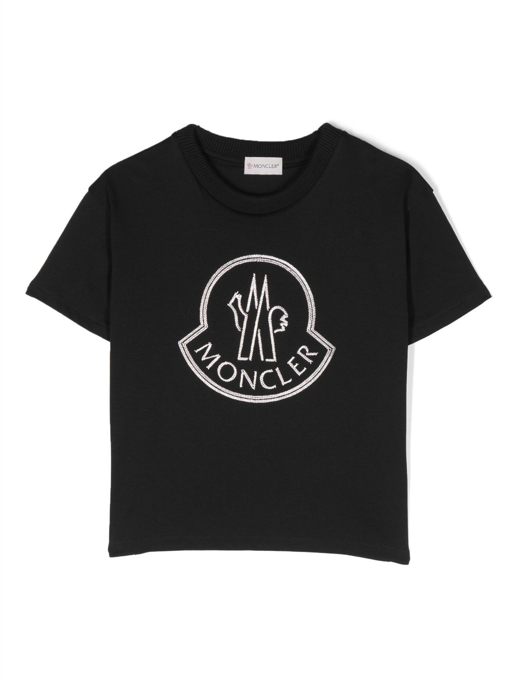 Moncler Enfant logo-embroidered cotton T-shirt - Black von Moncler Enfant