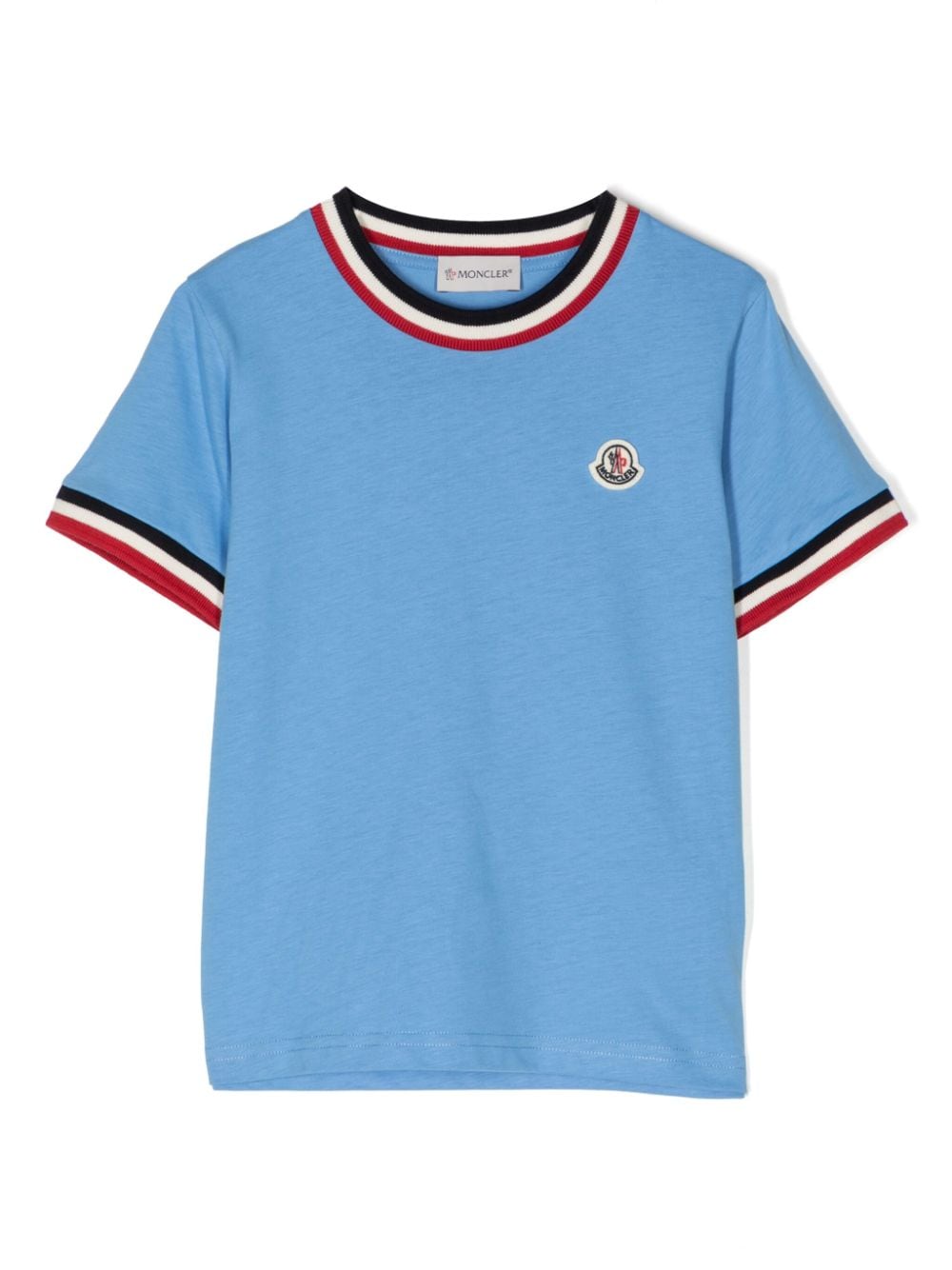 Moncler Enfant logo-embroidered cotton T-shirt - Blue von Moncler Enfant