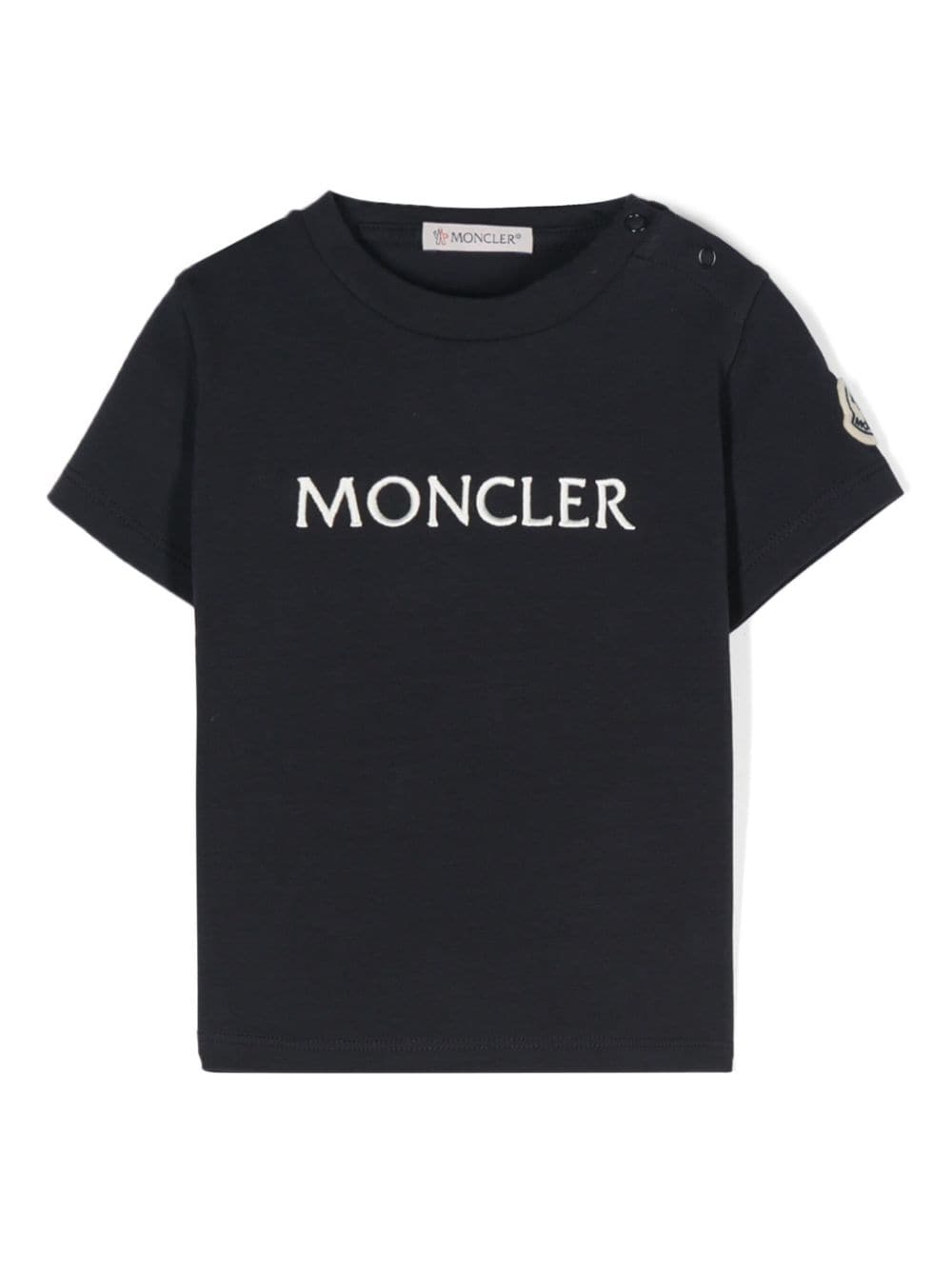 Moncler Enfant logo-embroidered cotton-blend T-shirt - Blue von Moncler Enfant