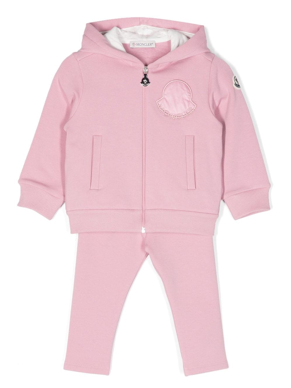 Moncler Enfant logo-embroidered cotton-blend tracksuit set - Pink von Moncler Enfant