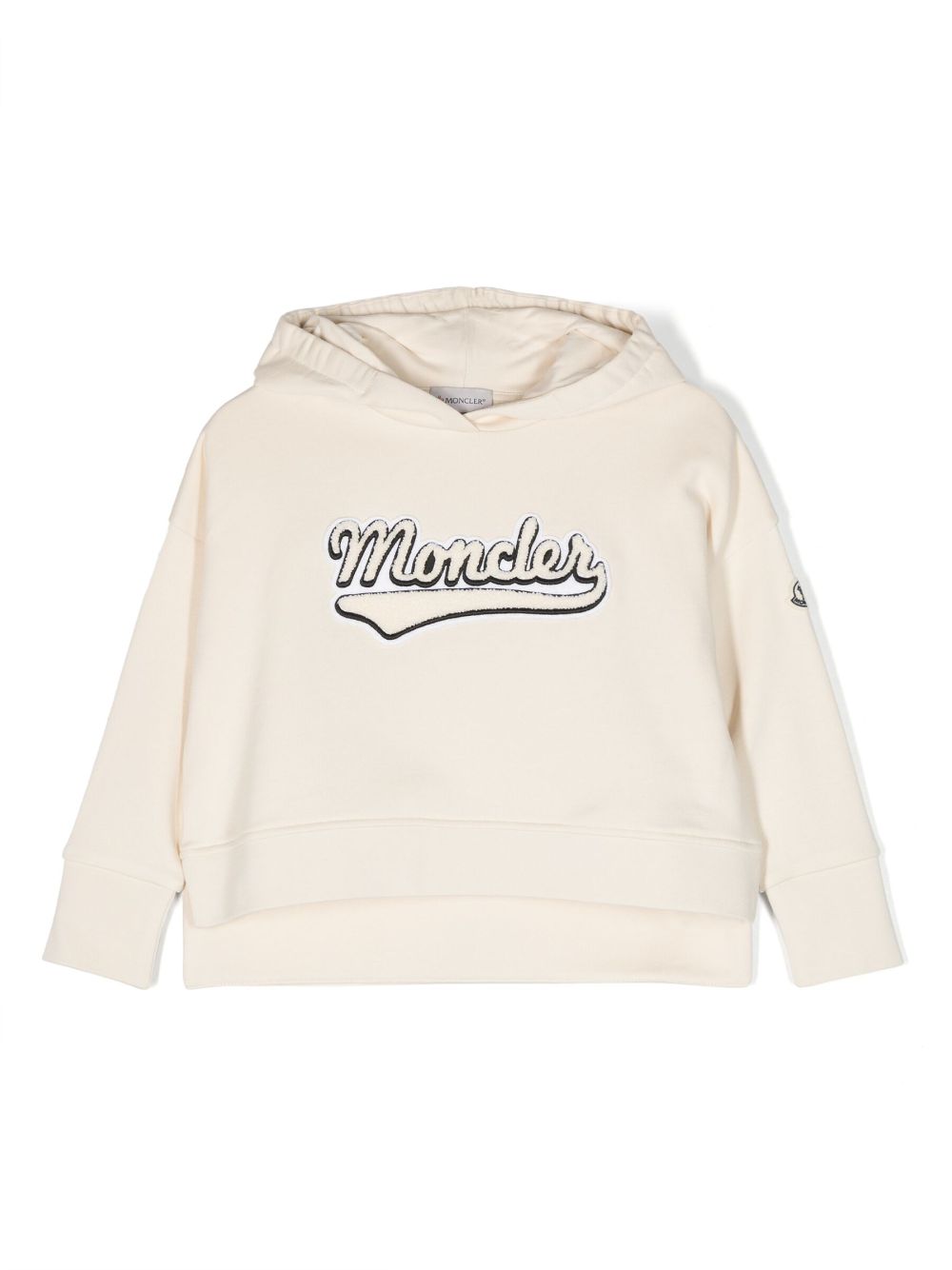 Moncler Enfant logo-embroidered cotton hoodie - Neutrals von Moncler Enfant
