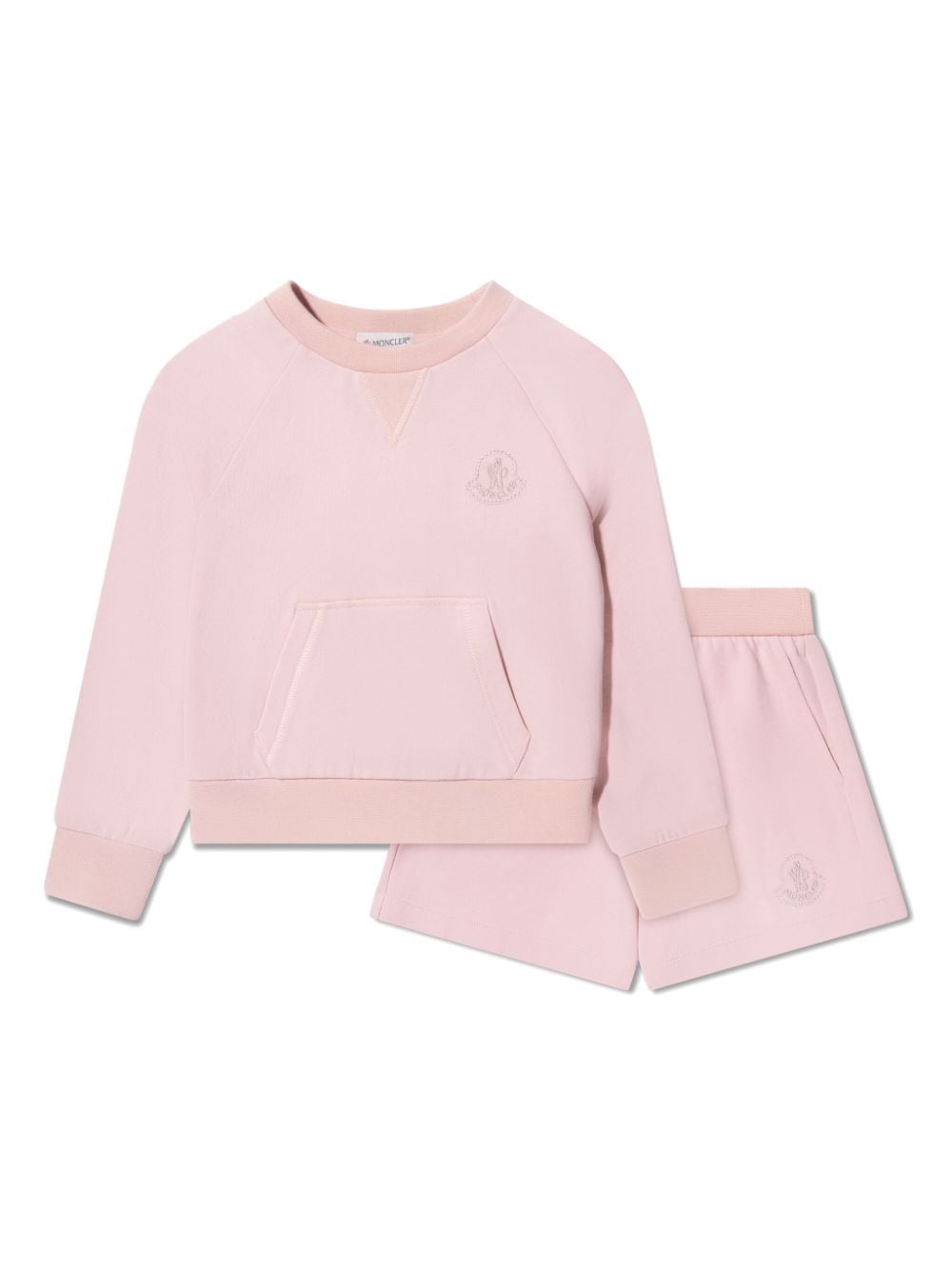 Moncler Enfant logo-embroidered cotton sweatshirt set - Pink von Moncler Enfant