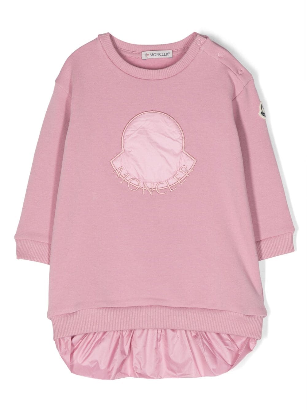 Moncler Enfant logo-embroidered crew-neck dress - Pink von Moncler Enfant