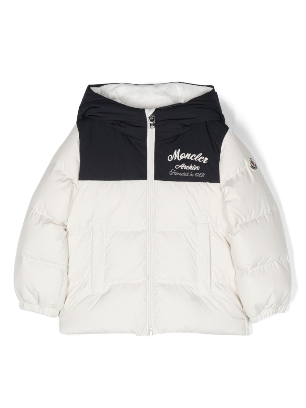 Moncler Enfant logo-embroidered padded jacket - White von Moncler Enfant