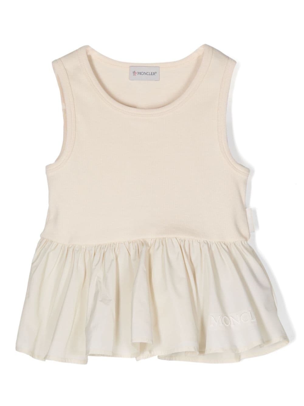 Moncler Enfant logo-embroidered peplum top - Neutrals von Moncler Enfant