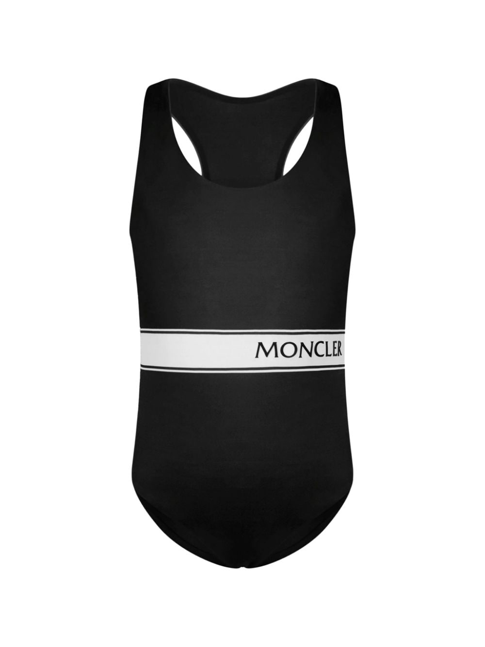 Moncler Enfant logo-embroidered racerback swimsuit - Grey von Moncler Enfant