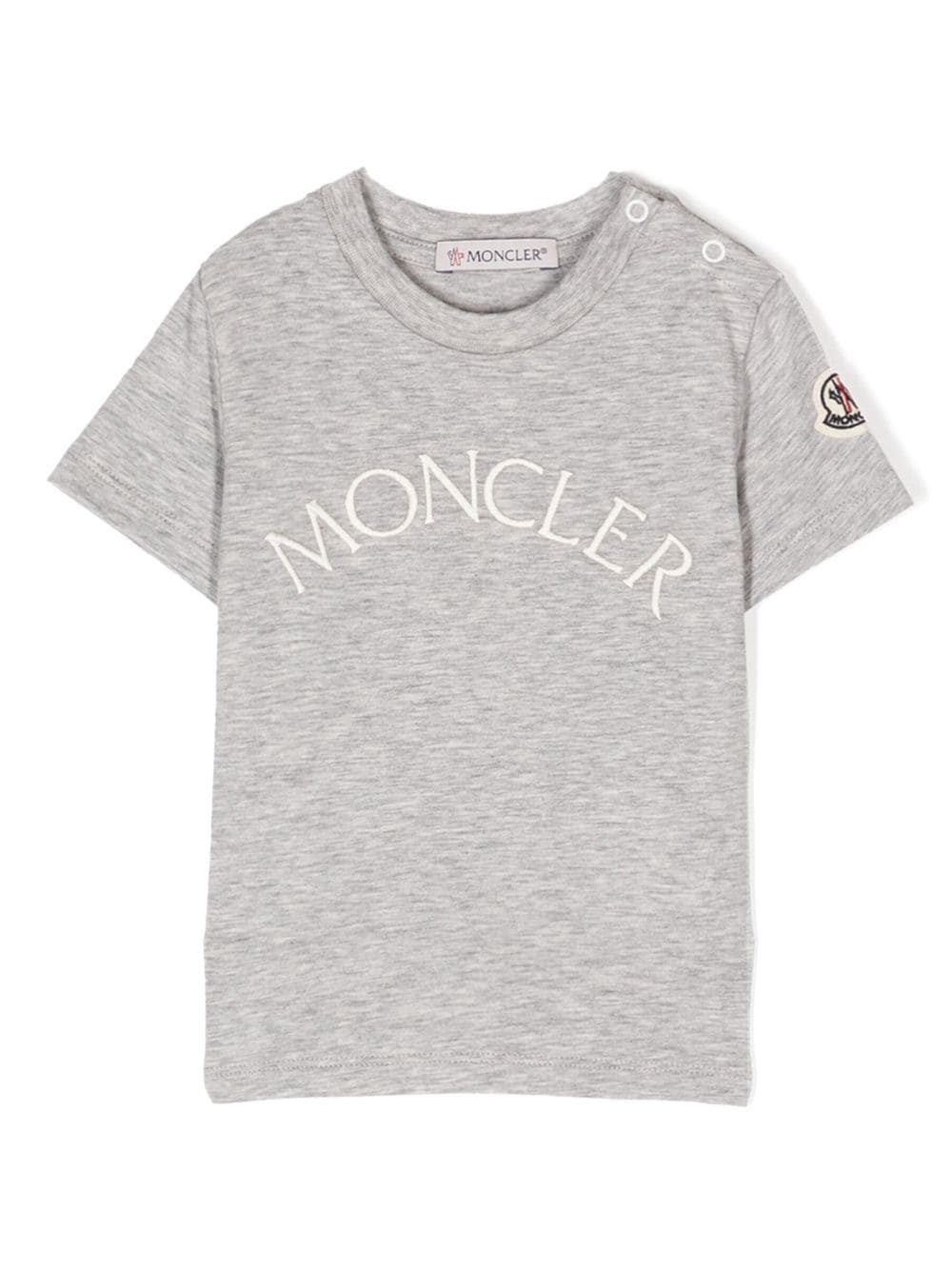 Moncler Enfant logo-embroidered short-sleeved T-shirt - Grey von Moncler Enfant