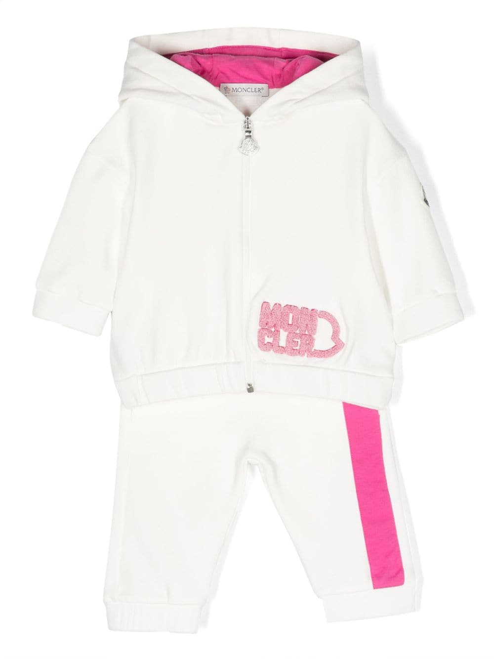 Moncler Enfant logo-embroidered stretch-cotton tracksuit set - White von Moncler Enfant