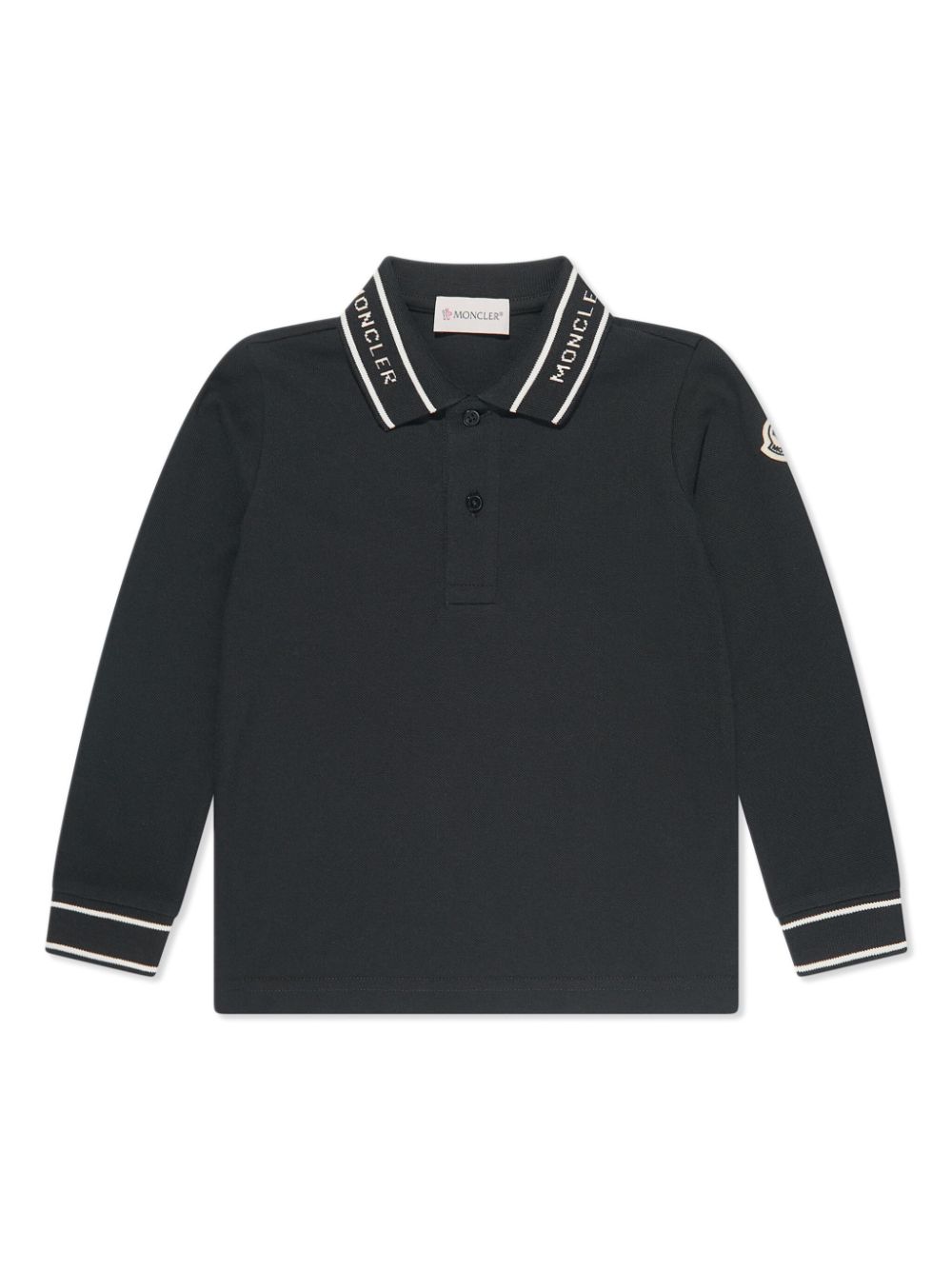 Moncler Enfant logo-jacquard cotton polo shirt - Black von Moncler Enfant