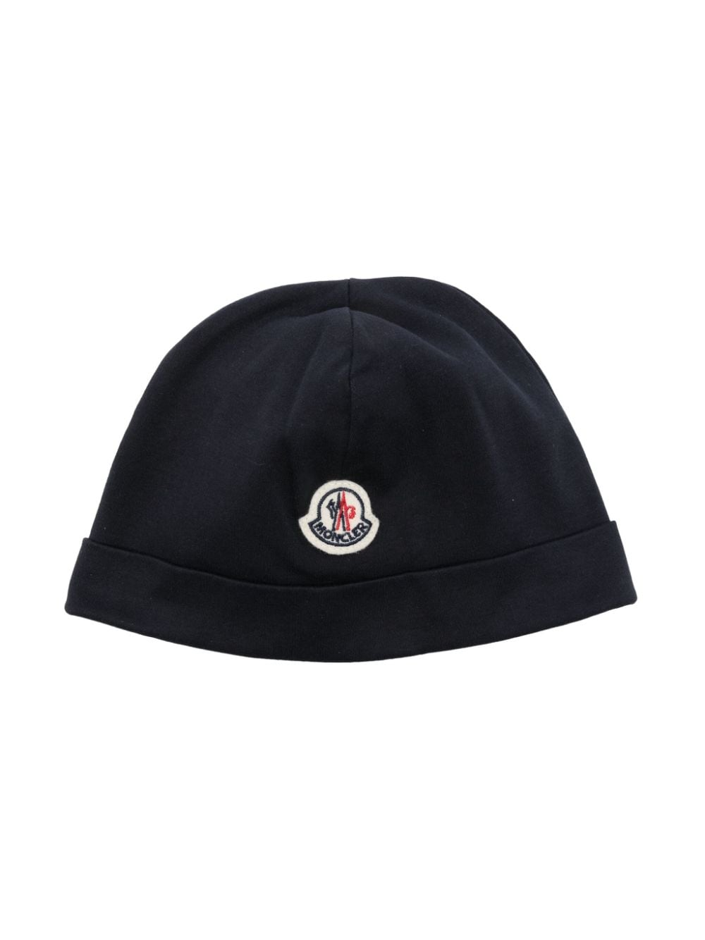 Moncler Enfant logo-patch beanie - Blue von Moncler Enfant