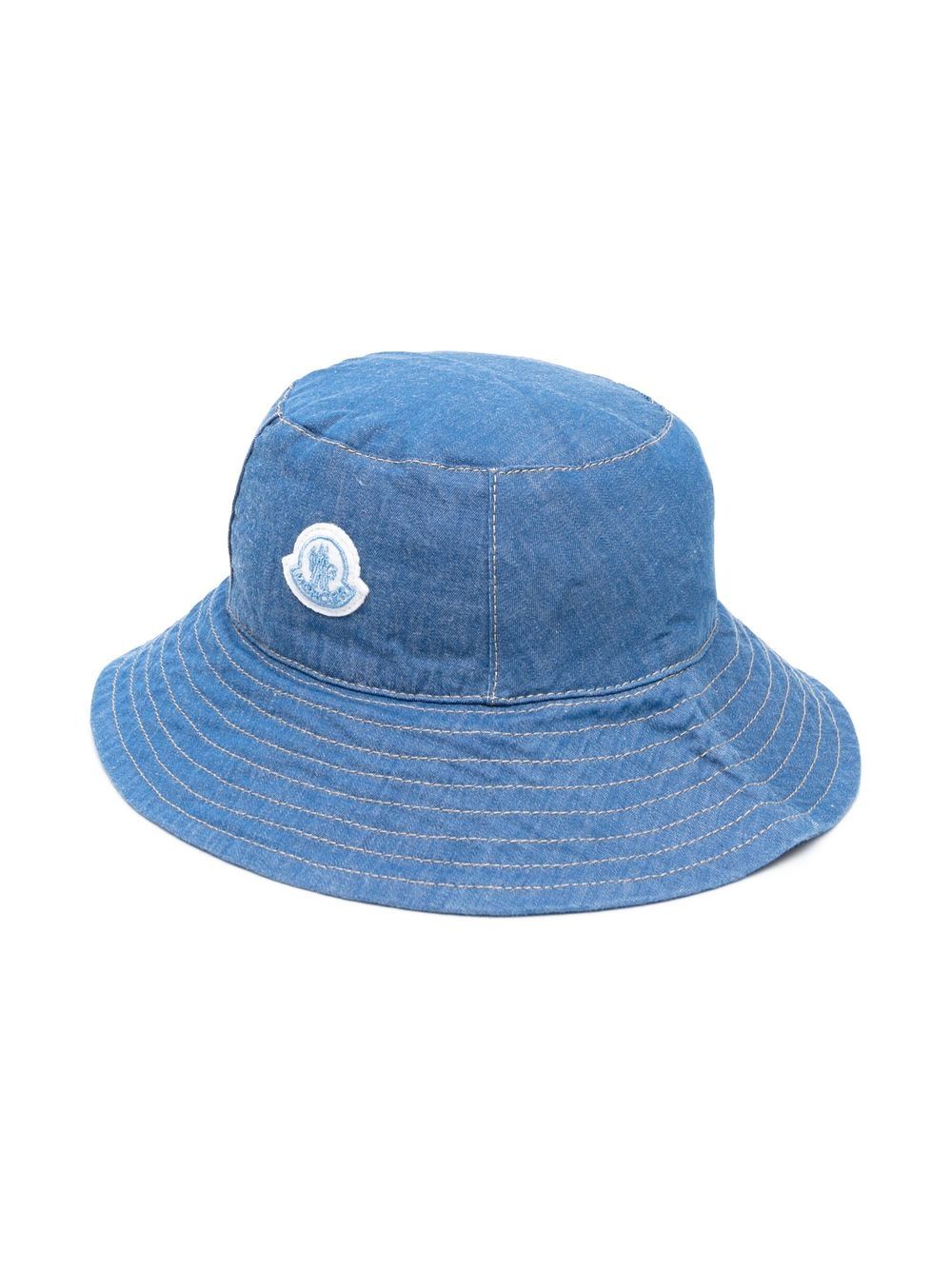 Moncler Enfant logo-patch bucket hat - Blue von Moncler Enfant