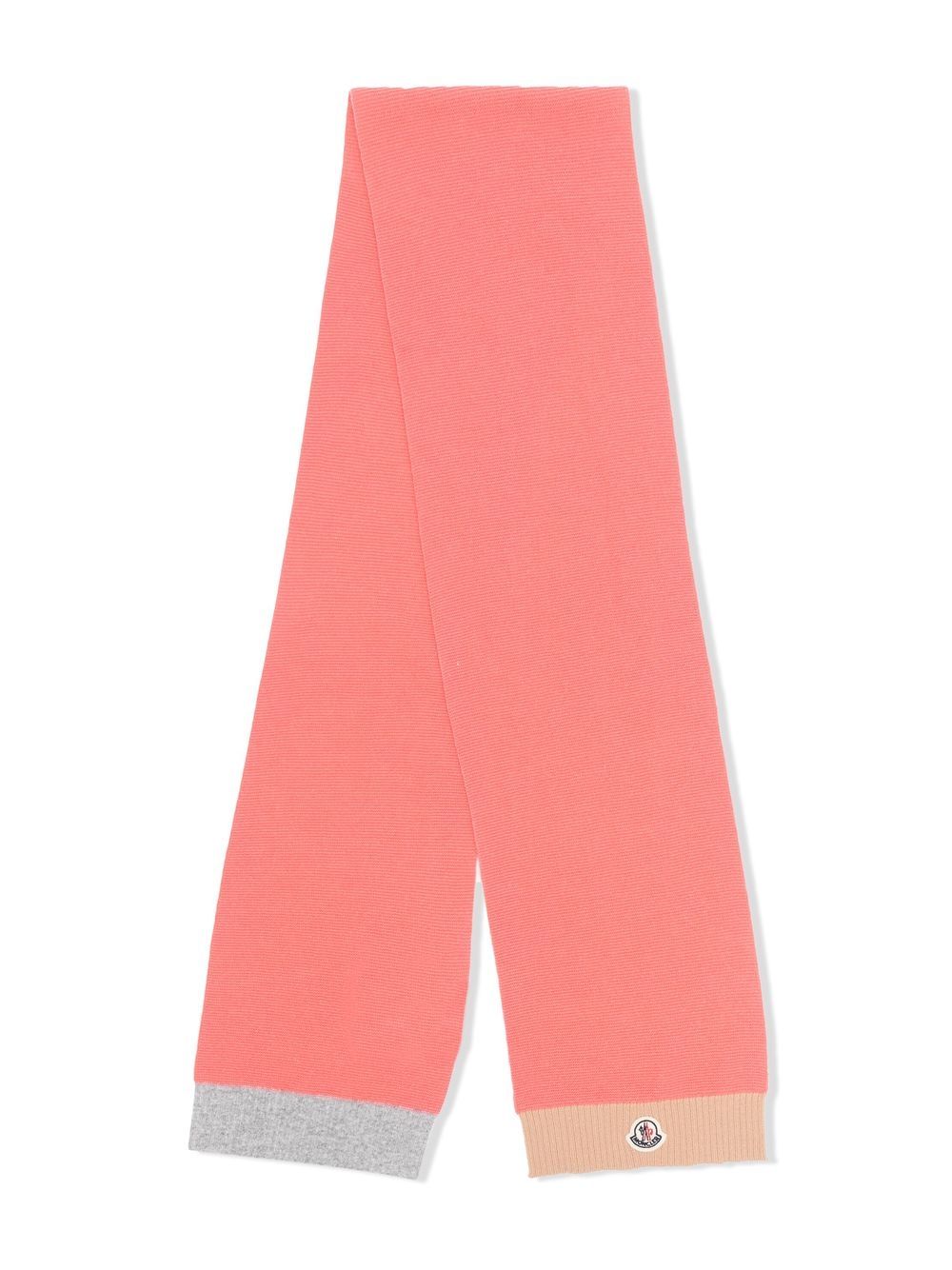 Moncler Enfant logo-patch colour-block scarf - Pink von Moncler Enfant