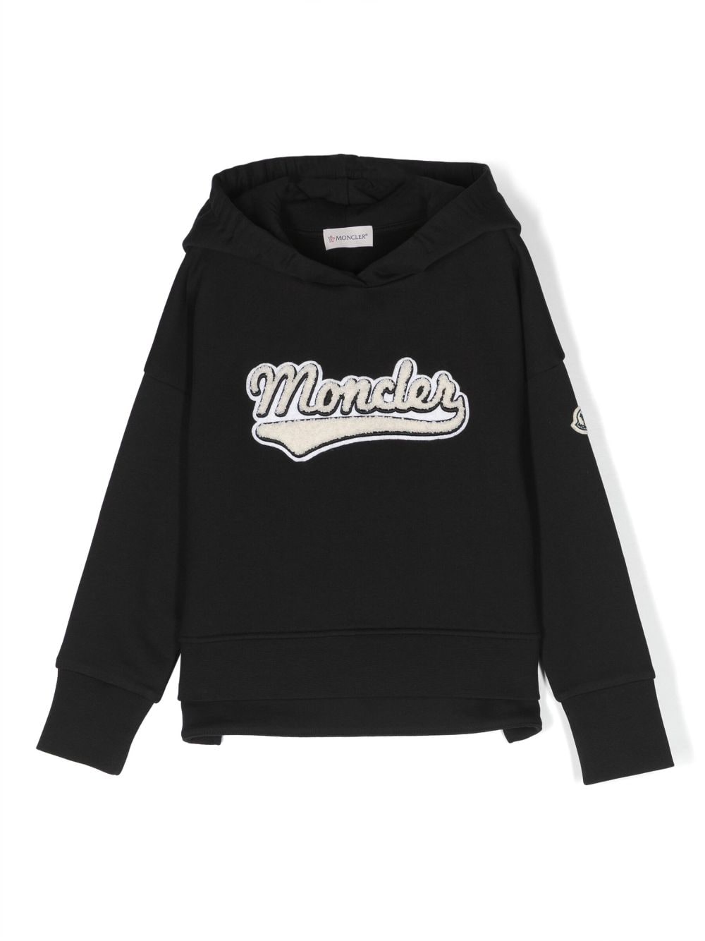 Moncler Enfant logo-patch cotton-jersey hoodie - Black von Moncler Enfant
