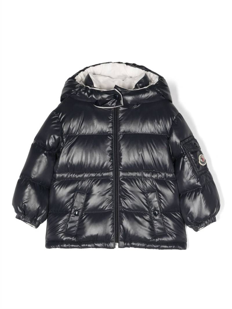 Moncler Enfant logo-patch cotton padded coat - Blue von Moncler Enfant