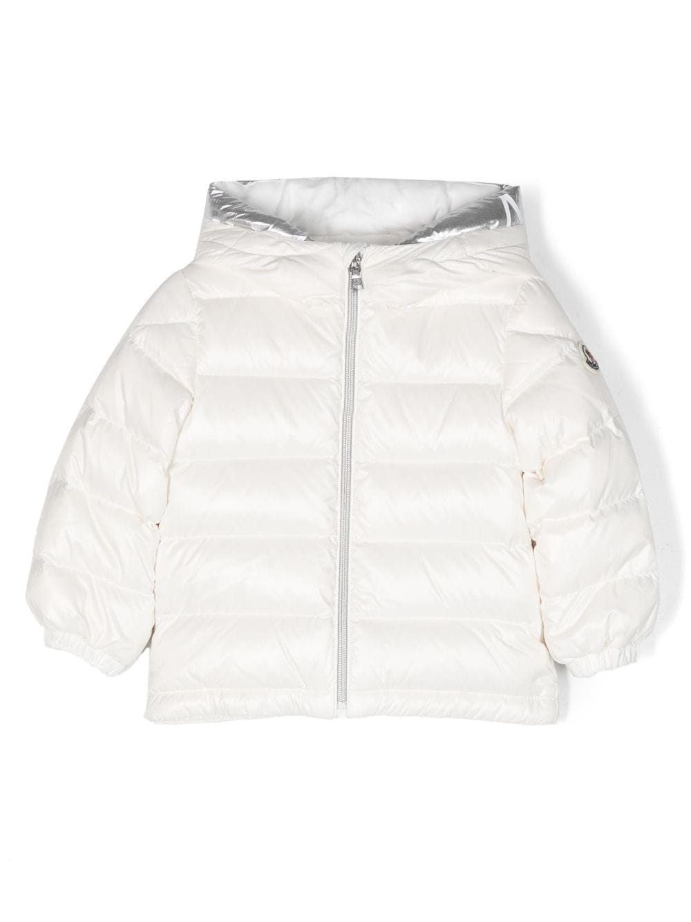 Moncler Enfant logo-patch cotton padded coat - White von Moncler Enfant