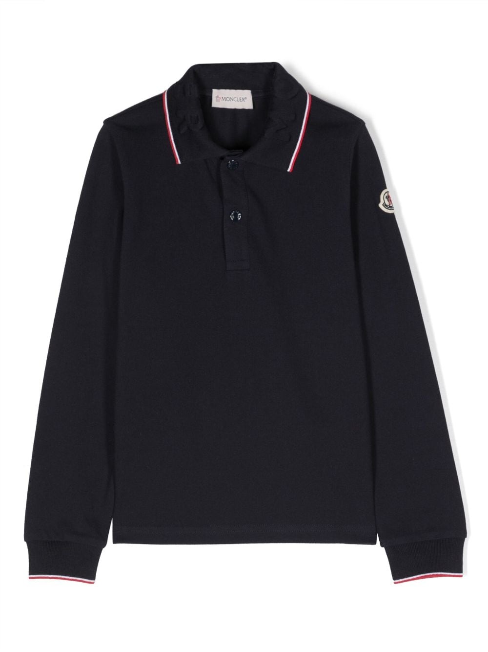 Moncler Enfant logo-patch cotton polo shirt - Blue von Moncler Enfant