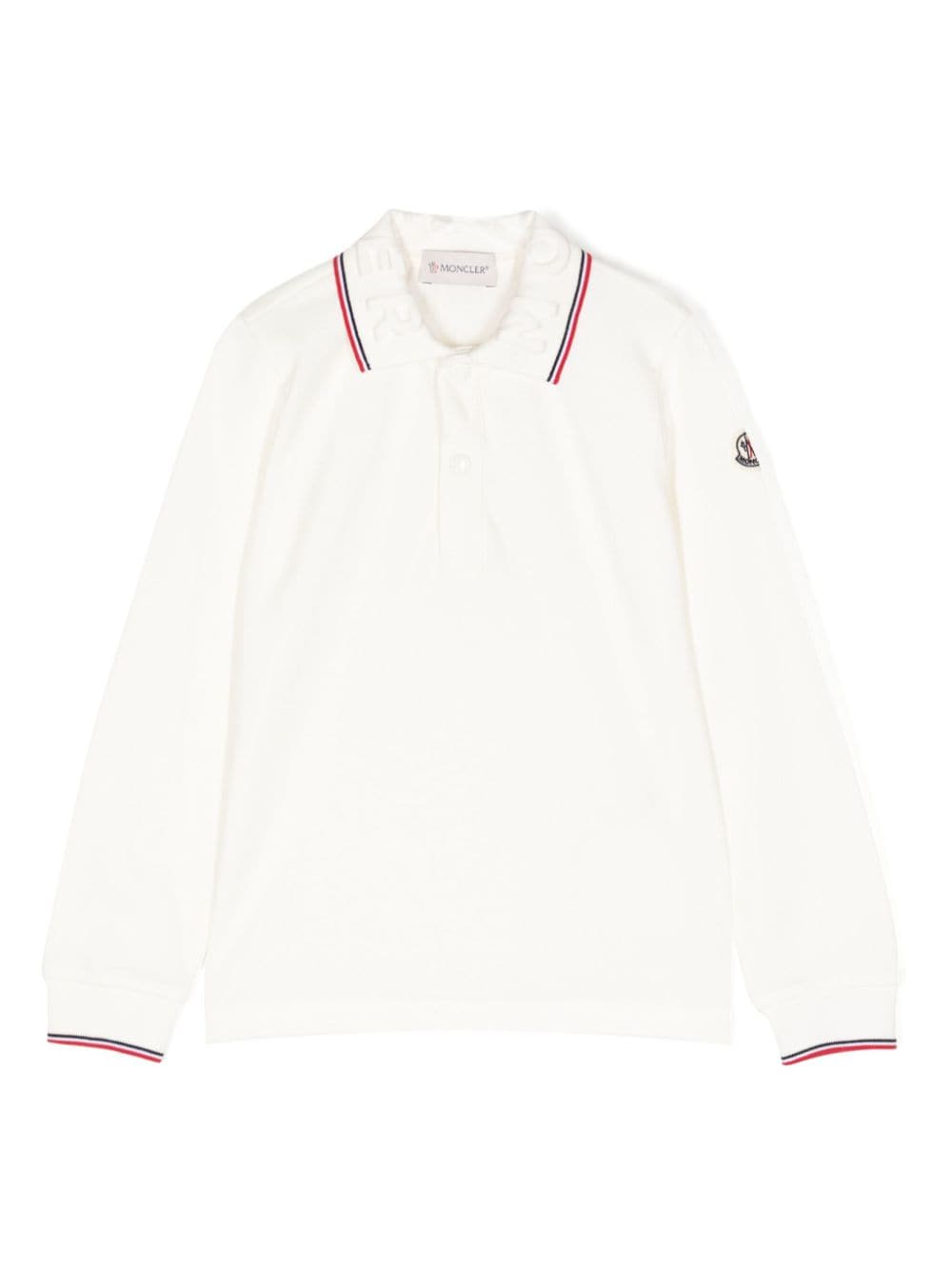 Moncler Enfant logo-patch cotton polo shirt - White von Moncler Enfant