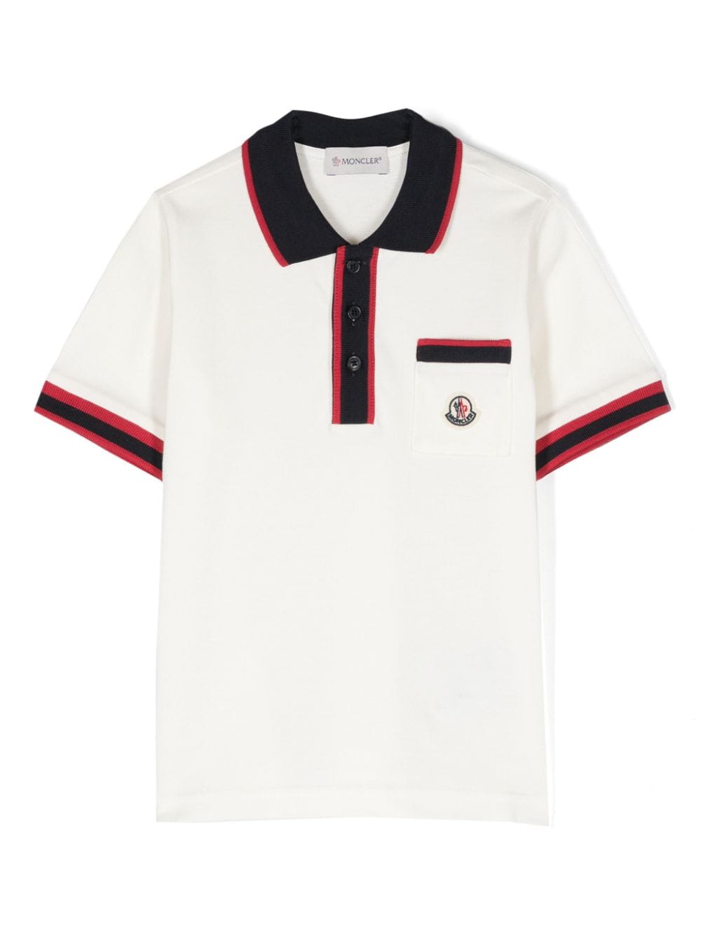 Moncler Enfant logo-patch cotton polo shirt - White von Moncler Enfant