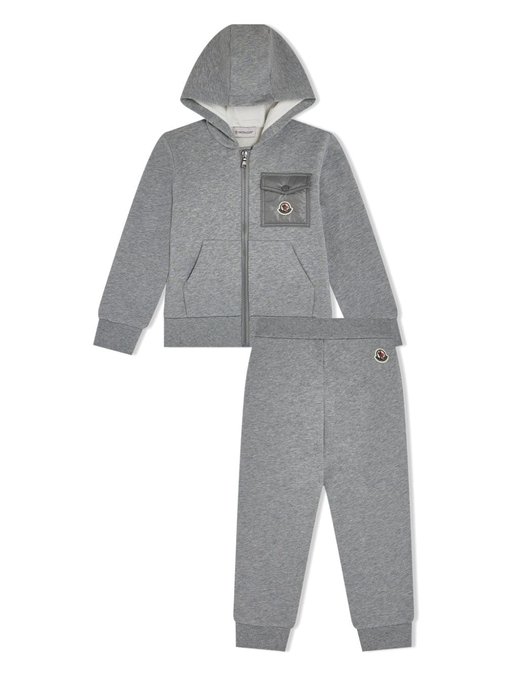 Moncler Enfant logo-patch cotton tracksuit - Grey von Moncler Enfant