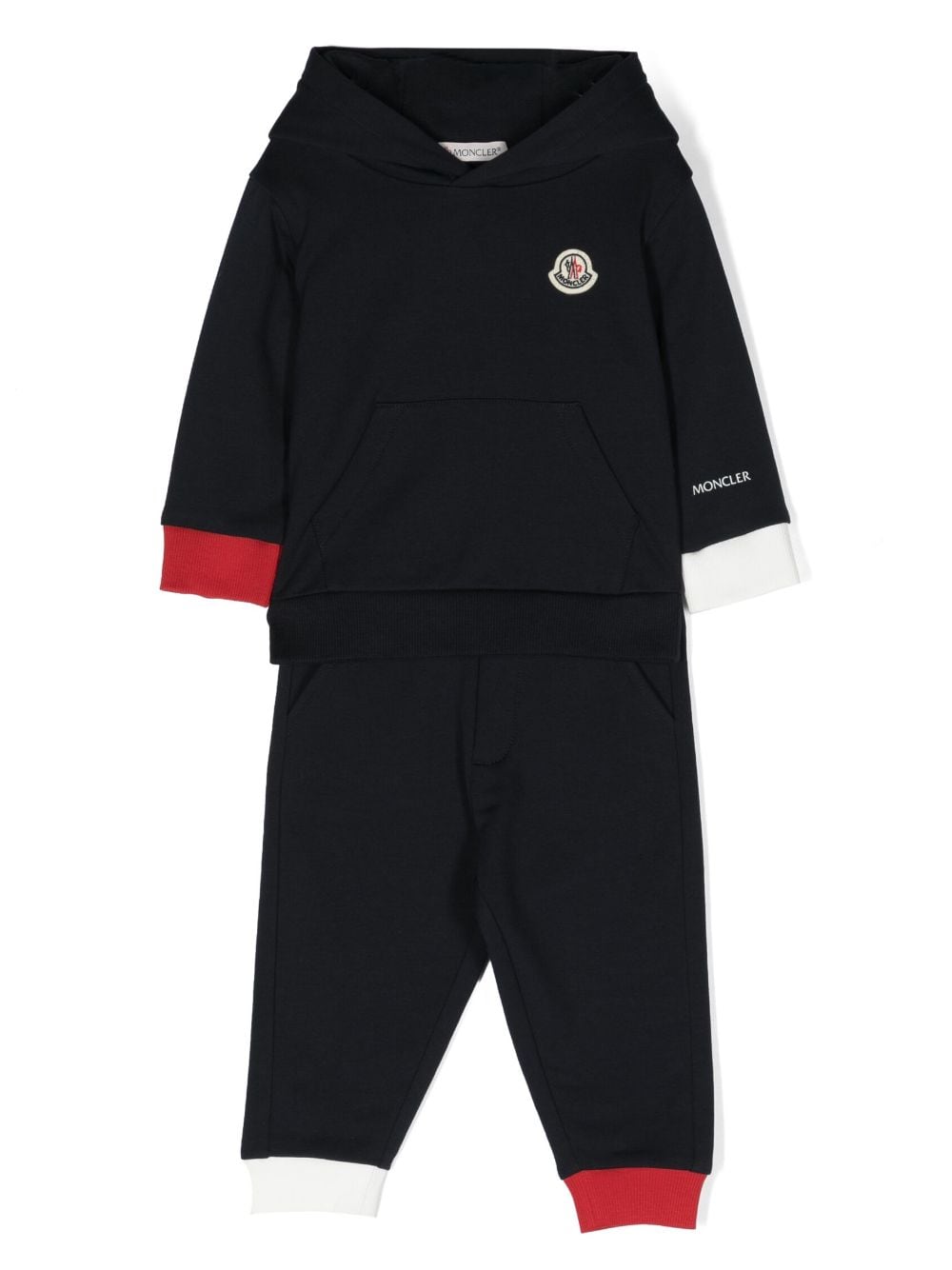 Moncler Enfant logo-patch cotton tracksuit set - Blue von Moncler Enfant