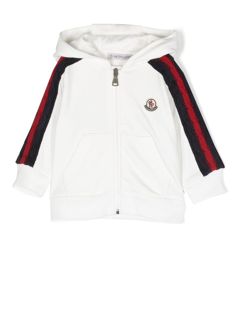 Moncler Enfant logo-patch detail hoodie - White von Moncler Enfant