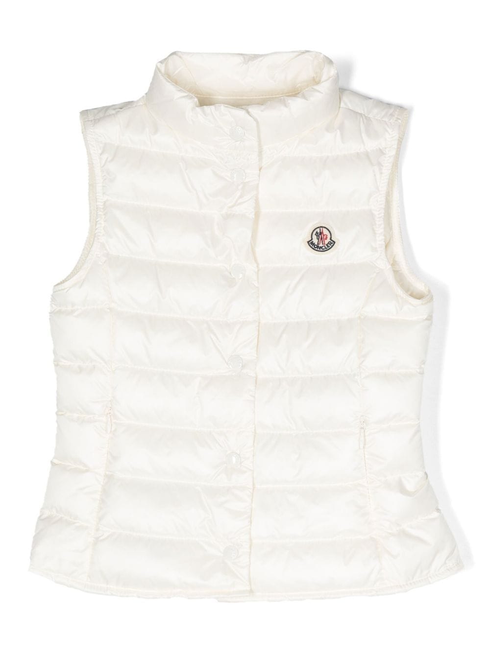 Moncler Enfant logo-patch goose-down gilet - White von Moncler Enfant