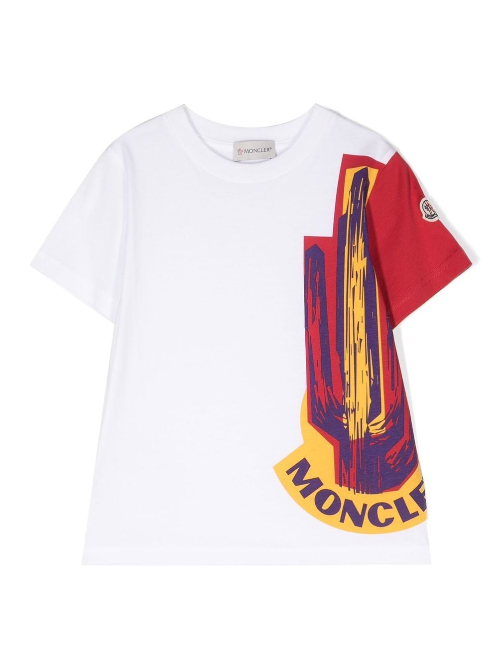 Moncler Enfant logo patch graphic print T-shirt - White von Moncler Enfant