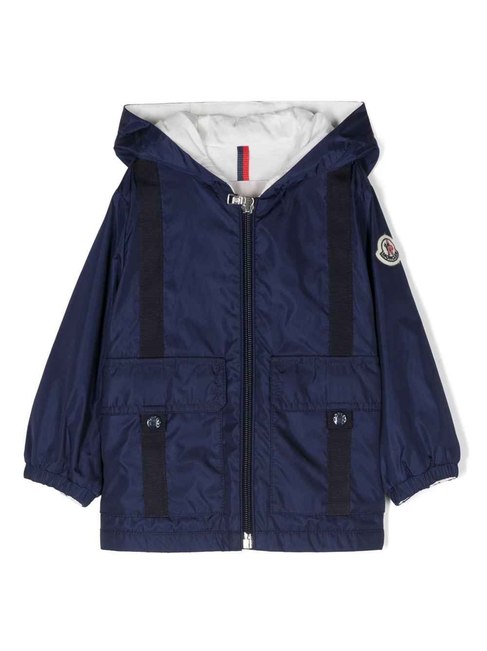 Moncler Enfant logo-patch hooded jacket - Blue von Moncler Enfant