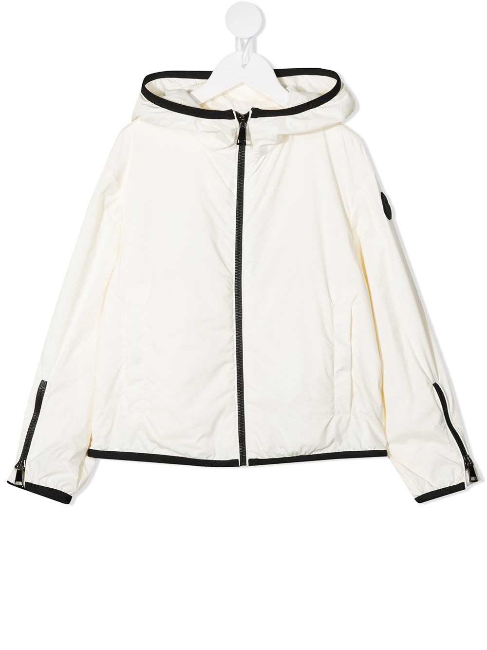 Moncler Enfant logo-patch hooded jacket - White von Moncler Enfant