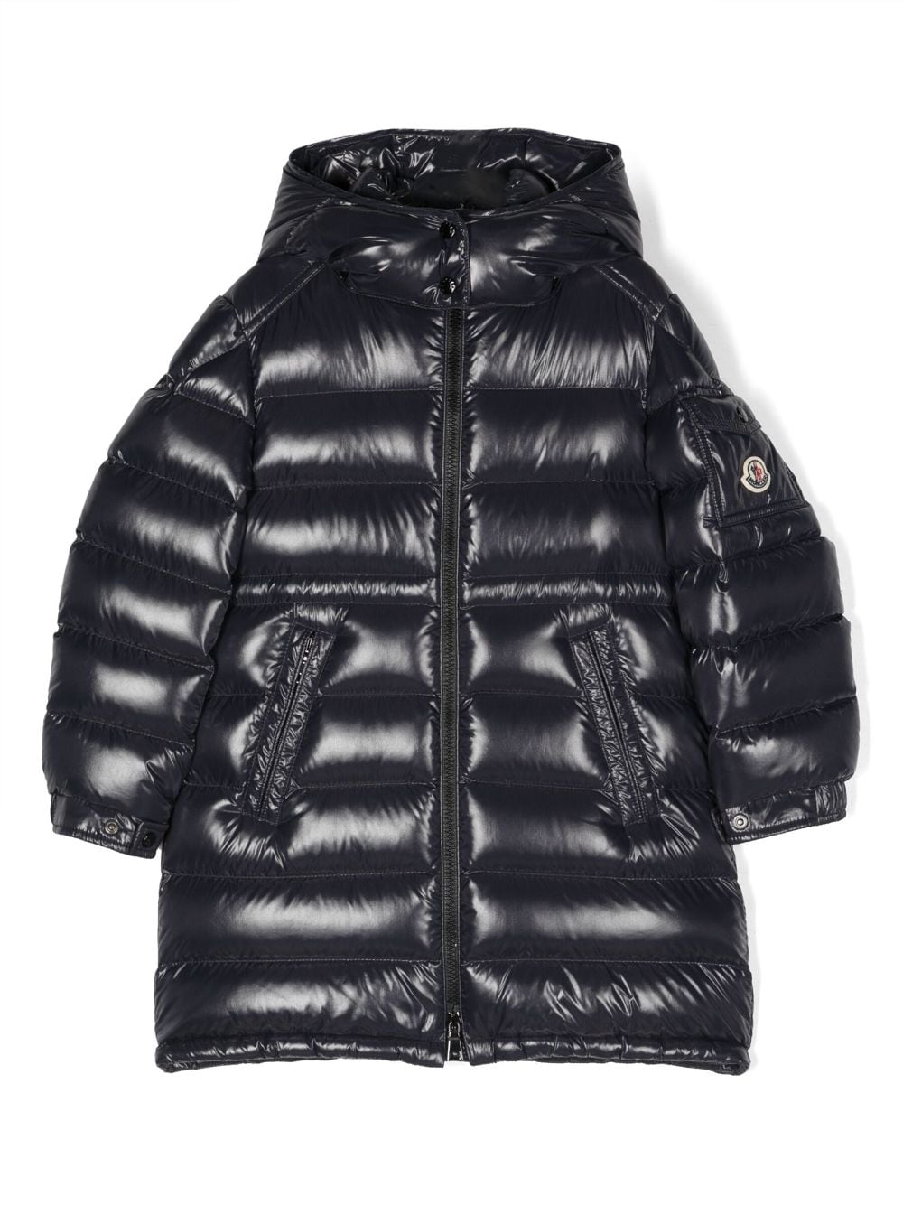 Moncler Enfant logo-patch hooded padded jacket - Blue von Moncler Enfant