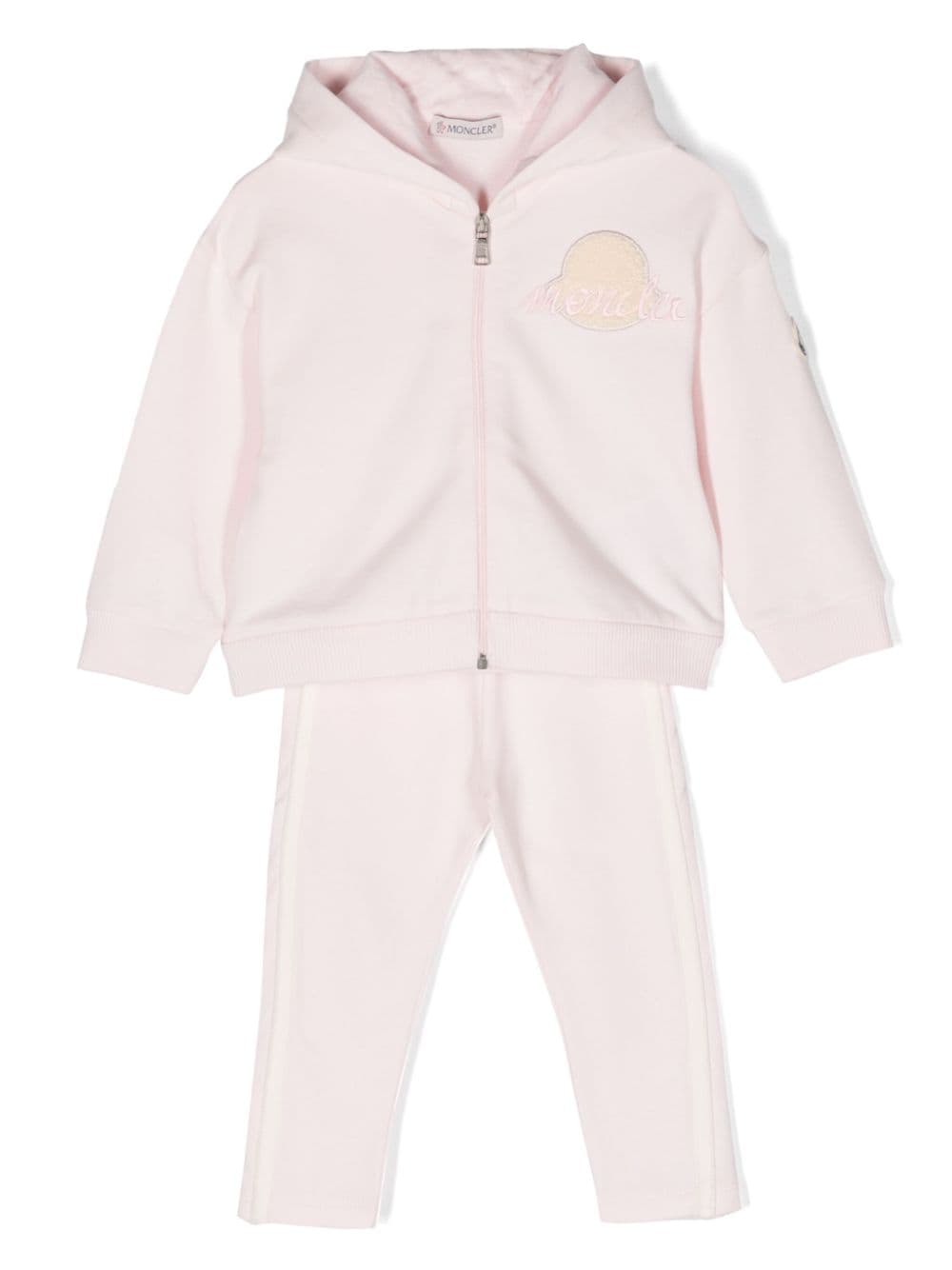 Moncler Enfant logo-patch jersey tracksuit set - Pink von Moncler Enfant