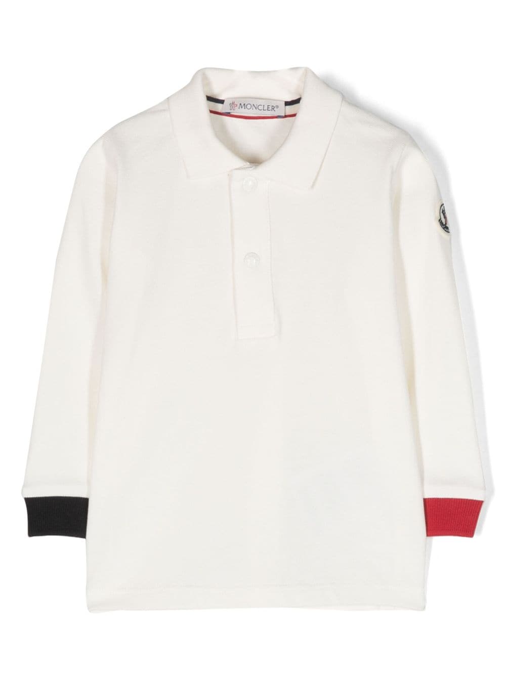 Moncler Enfant logo-patch long-sleeve polo shirt - Neutrals von Moncler Enfant