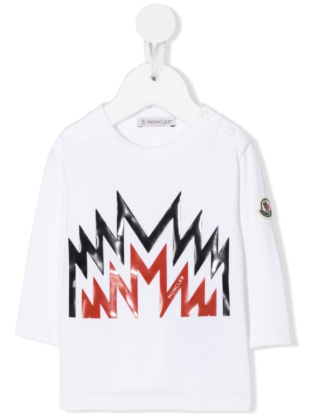 Moncler Enfant logo-patch long-sleeved T-shirt - White von Moncler Enfant