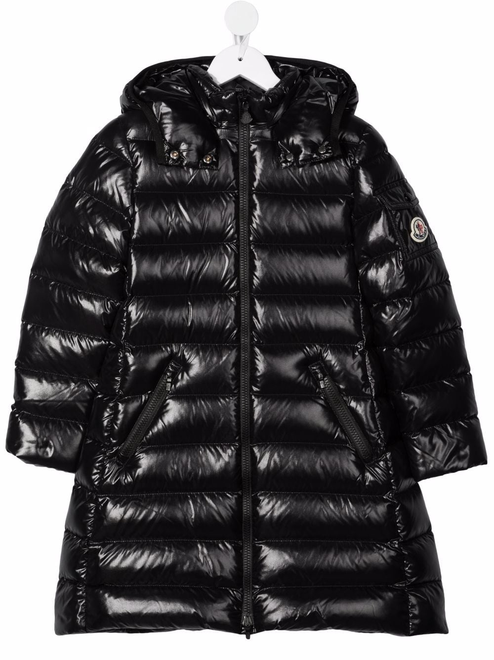 Moncler Enfant logo-patch padded coat - Black von Moncler Enfant