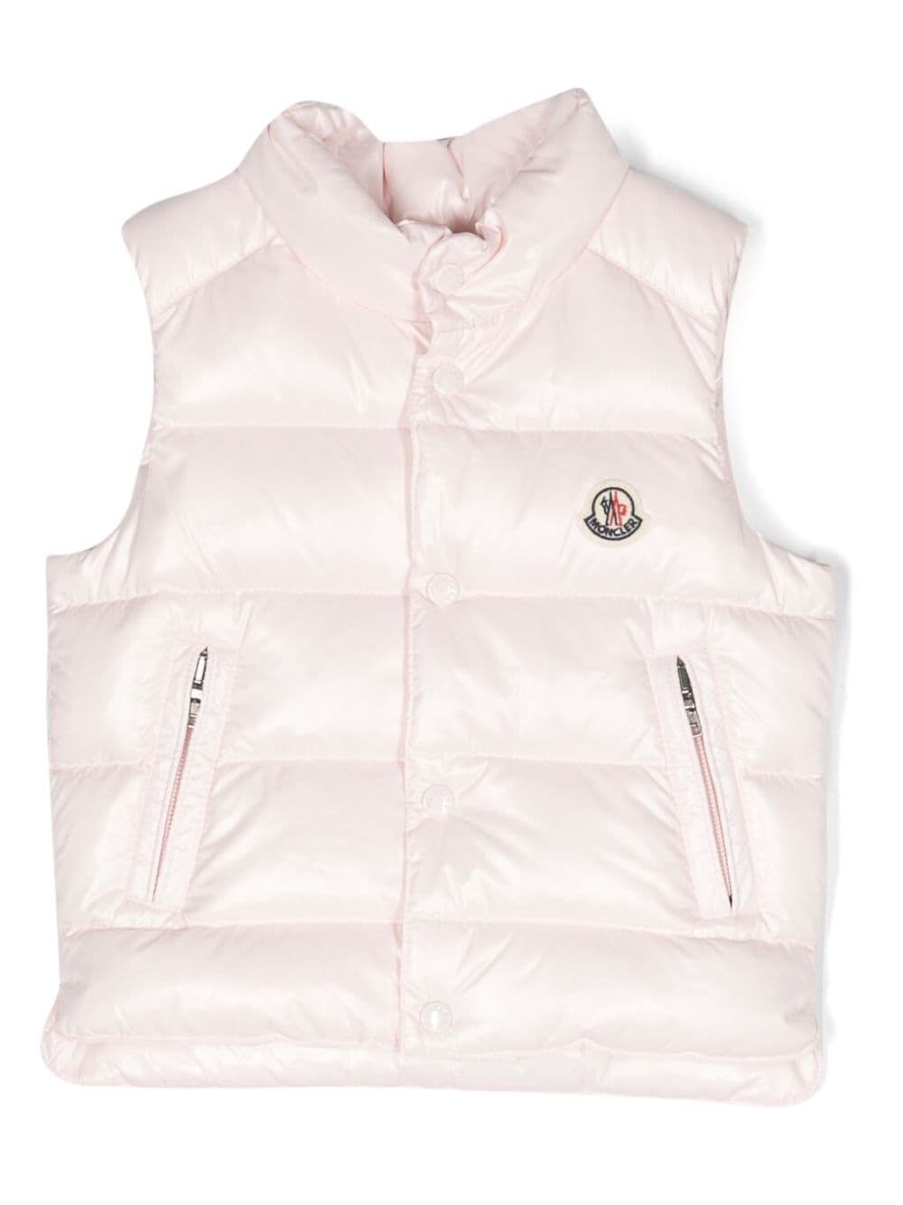 Moncler Enfant logo-patch padded-design gilet - Pink von Moncler Enfant