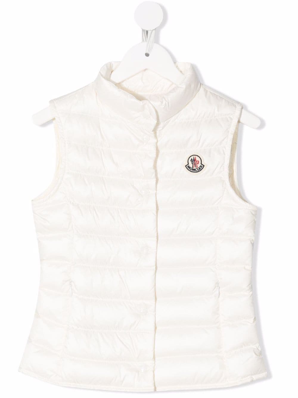 Moncler Enfant logo-patch padded gilet - White von Moncler Enfant