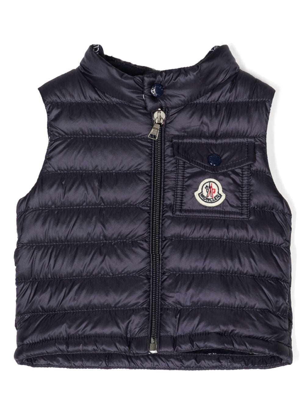 Moncler Enfant logo-patch padded gilet jacket - Blue von Moncler Enfant