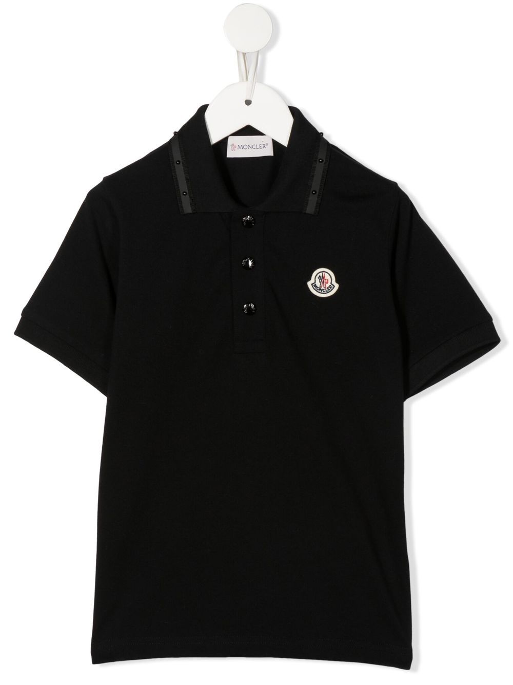 Moncler Enfant logo-patch polo shirt - Black von Moncler Enfant