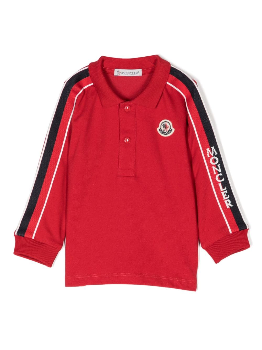 Moncler Enfant logo-patch polo shirt - Red von Moncler Enfant