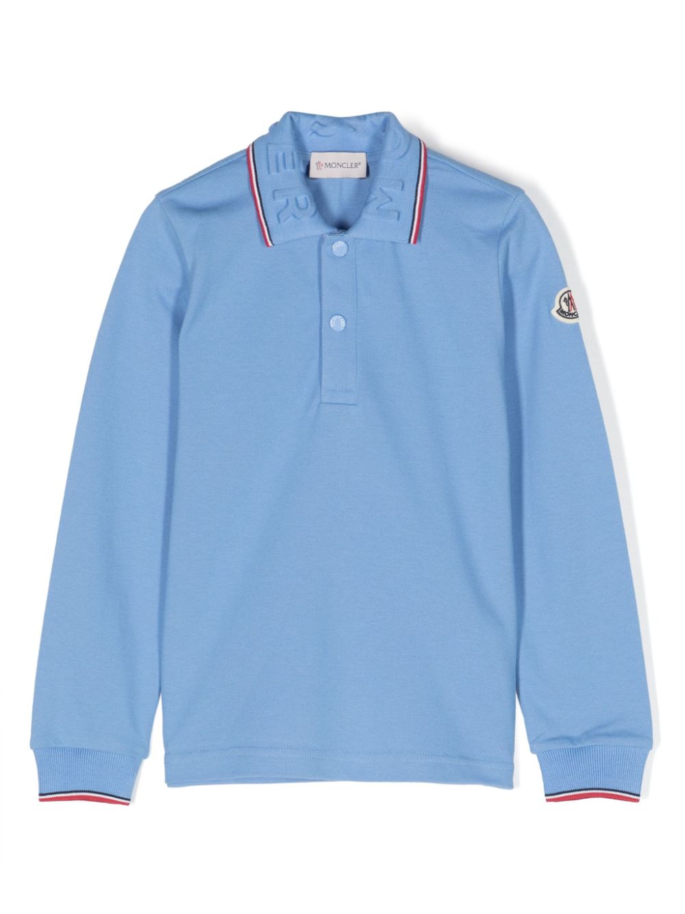 Moncler Enfant logo-patch polo top - Blue von Moncler Enfant