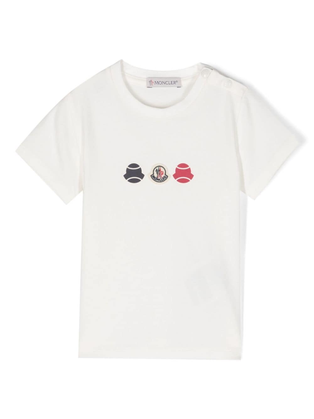 Moncler Enfant logo-patch printed T-shirt - White von Moncler Enfant